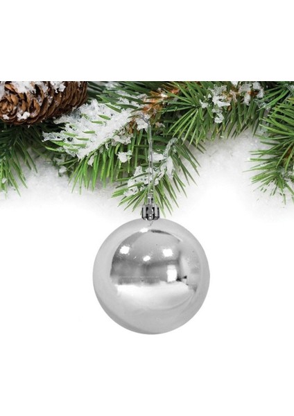 15CM Parlak Yılbaşı Çam Ağacı Topu 1 Adet Gümüş Çam Ağacı Süsü fırsatları