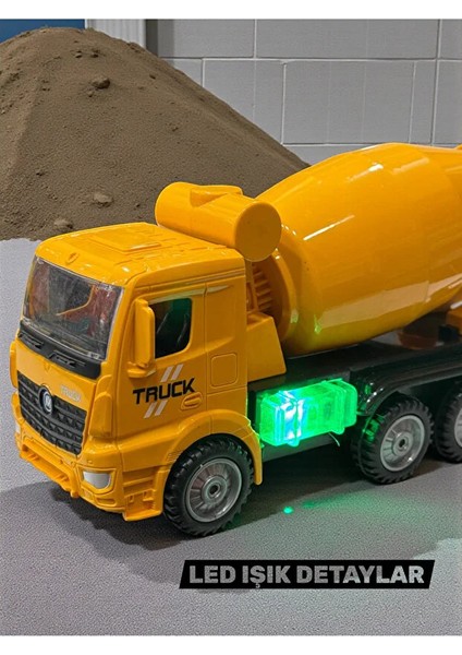 Pilli Sesli Işıklı 360 Derece Full Hareketli Çarp Dön 20 cm Inşaat Aracı Kamyon