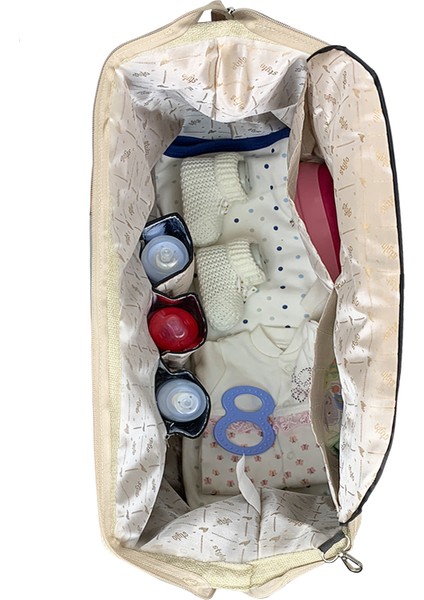 Anne Bebek Bakım Kadın Omuz Çantası Venedik & Duo Anne Bebek Bakım Sırt Çantası Takım-Bej modelleri