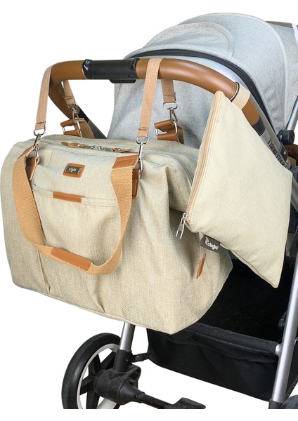 Anne Bebek Bakım Kadın Omuz Çantası Venedik & Duo Anne Bebek Bakım Sırt Çantası Takım-Bej fırsatları