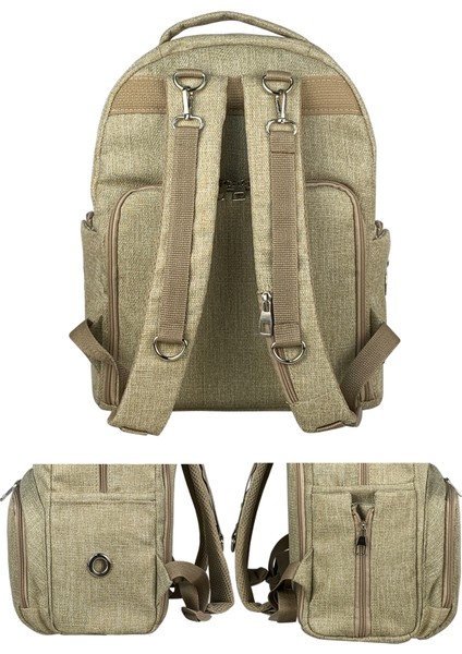 Anne Bebek Bakım Kadın Omuz Çantası Venedik & Duo Anne Bebek Bakım Sırt Çantası Takım-Bej