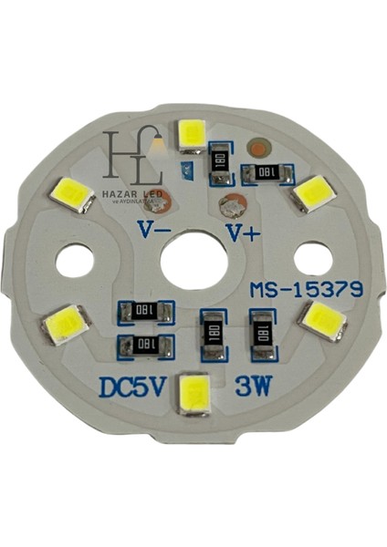 5 Volt 3 Watt Smd 2835 Ledli Hazır Projektör Ledi Beyaz Yuvarlak Pcb Avize Ledi 33MM (3 Adet) modelleri
