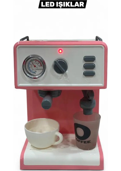 Sesli Işıklı Buhar Sprey Atan ve Su Hazneli Su Akıtmalı Kahve Makinesi 20 cm