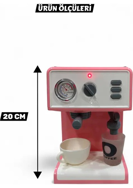 Sesli Işıklı Buhar Sprey Atan ve Su Hazneli Su Akıtmalı Kahve Makinesi 20 cm modelleri