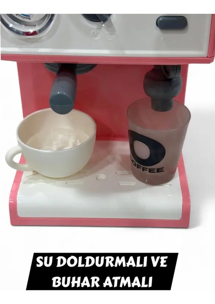 Sesli Işıklı Buhar Sprey Atan ve Su Hazneli Su Akıtmalı Kahve Makinesi 20 cm