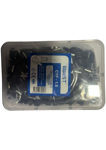 Izoleli Kablo Yüksüğü Cyf-1,5 Siyah Adet 500