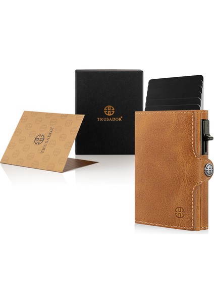 Palermo Taba Mekanizmalı Kartlık Hakiki Deri Cüzdan Unisex Kadın Erkek Rfid Korumalı