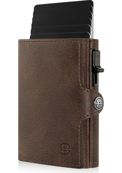 Palermo Kahverengi Mekanizmalı Kartlık Hakiki Deri Cüzdan Unisex Kadın Erkek Rfid Korumalı fiyatları