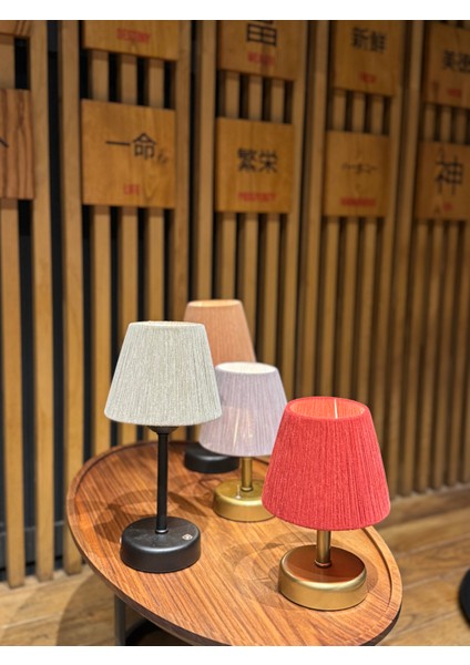 Bordo Kadife Süet Kablosuz Pilli Masa Lambası - Alt Eskitme Gold fiyatları