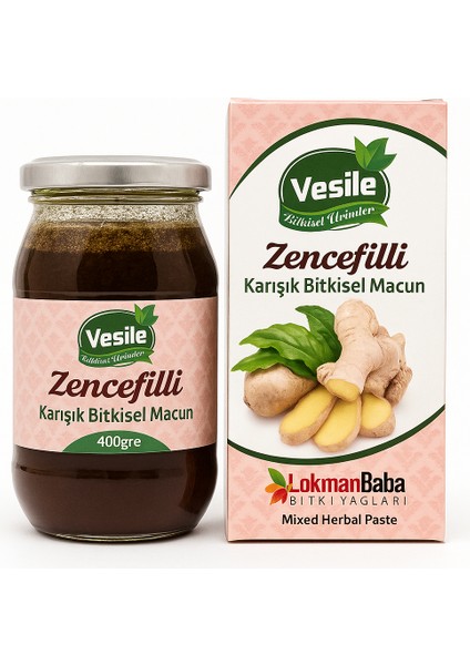 Zencefil'li Bitkisel Macun | Zencefil - Keçiboynuzu Pekmezi - Çörek Otu - Zerdeçal - Hindistan Cevizi