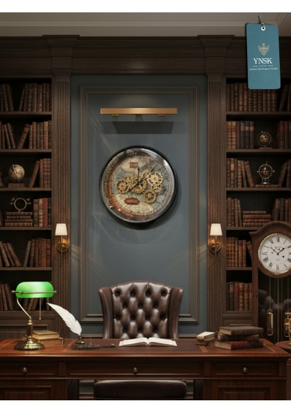 Marcellus | Metal Çark Mekanizmalı Antik Duvar Saati, Ev Saati, Ofis Saati 60 x 60 cm modelleri