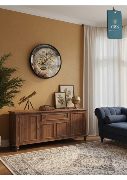 Marcellus | Metal Çark Mekanizmalı Antik Duvar Saati, Ev Saati, Ofis Saati 60 x 60 cm fırsatları