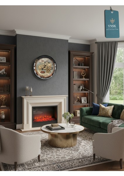 Marcellus | Metal Çark Mekanizmalı Antik Duvar Saati, Ev Saati, Ofis Saati 60 x 60 cm indirimleri