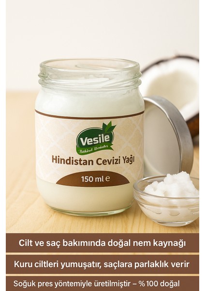 Hindistan Cevizi Yağı -Soğuk Sıkım - 150 ml fırsatları