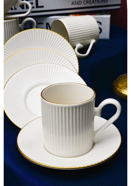 Elif Altın Yaldız 12 Parça 6 Kişilik Porselen Kahve Fincan Takımı indirimleri