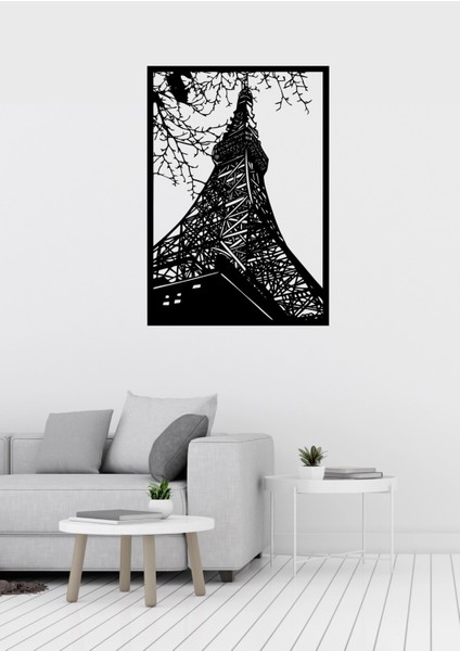 Eyfel Kulesi Desenli Dekoratif Metal Tablo