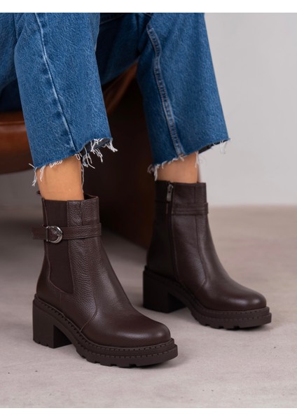 Lumi Kahve Hakiki Deri Kadın Bot fiyatları