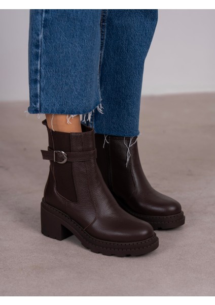 Lumi Kahve Hakiki Deri Kadın Bot modelleri