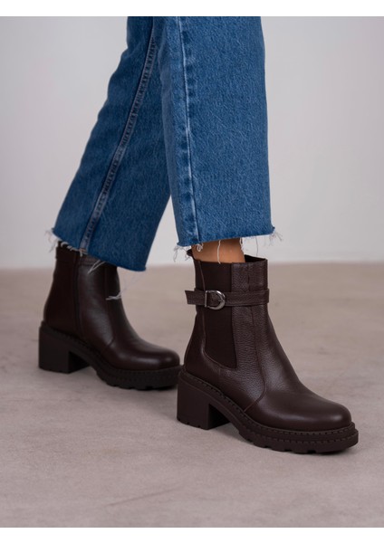 Lumi Kahve Hakiki Deri Kadın Bot fırsatları