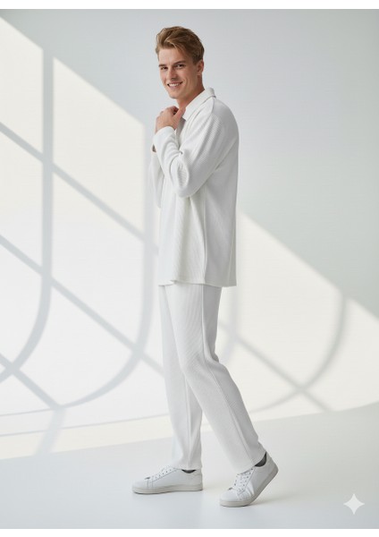 Unisex Fitilli Gömlek Yaka Uzun Kol Cepli Beli Lastikli 2'li Takım fiyatları