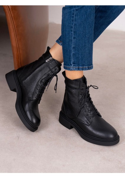 Fynar Siyah Hakiki Deri Kadın Bot indirimleri