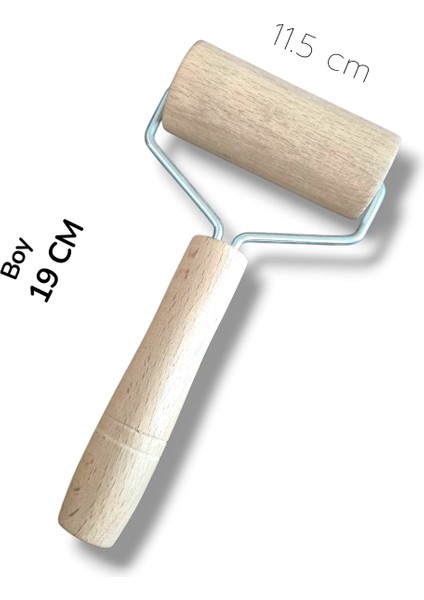 Ahşap Saplı Rulo Hamur Açıcı Merdane Pürüzsüz Oklava Pizza Börek Açma Silindir