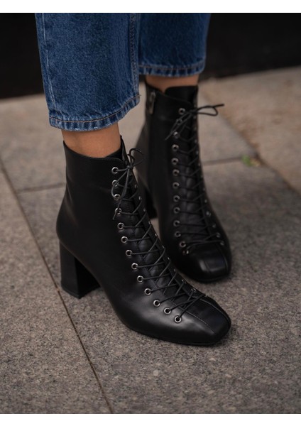 Gigi Siyah Deri Hakiki Deri Bot modelleri