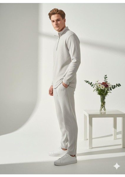 Unisex Fitilli Gömlek Yaka Fermuarlı Cepli Beli Lastikli Triko Alt Üst Takım fiyatları