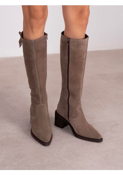 Cleona Vizon Süet Hakiki Deri Kadın Çizme modelleri