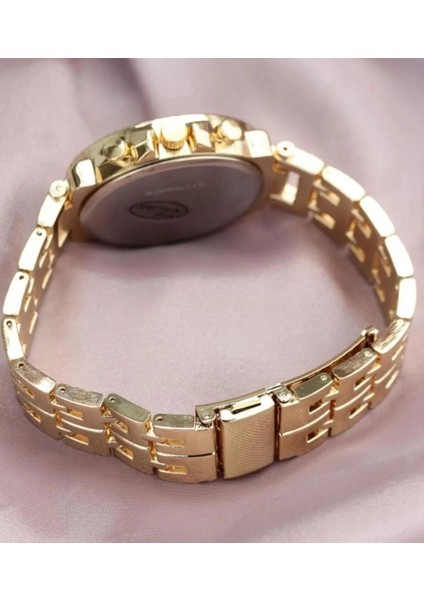 Zarif ve Şık Özel Tasarım Zirkon Taşlı Metal Bayan Kol Saati (Gold) ( Lisinya ) modelleri