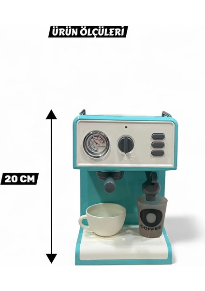 Sesli Işıklı Buhar Sprey Atan ve Su Hazneli Su Akıtmalı Kahve Makinesi 20 cm