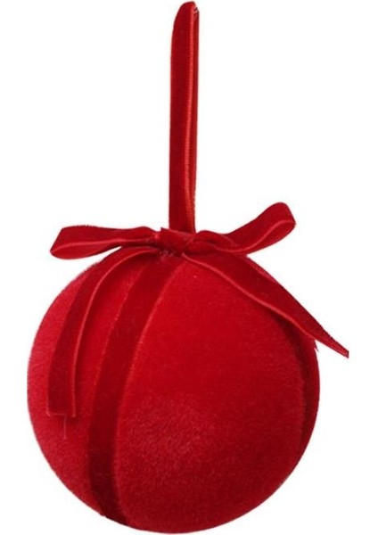 Kadife Fiyonk Detaylı Yılbaşı Ağacı Süsü – Lüks Dekoratif Top Seti Kırmızı 2'li 10 cm modelleri