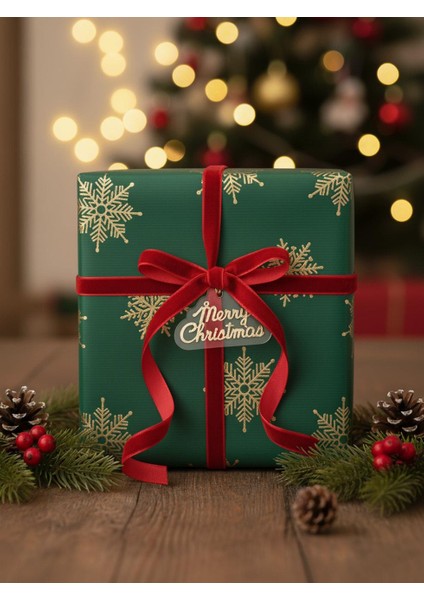 Yılbaşı Kırmızı Kadife Kurdele – Dekoratif Hediye Süsleme Şeridi 1X280 cm