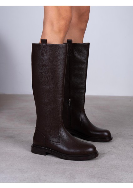 Nessa Kahve Hakiki Deri Kadın Çizme fiyatları