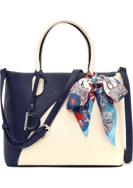 Kadın Lacivert Uzun Askılı Aksesuarlı Kol Çantası 25SBD250818