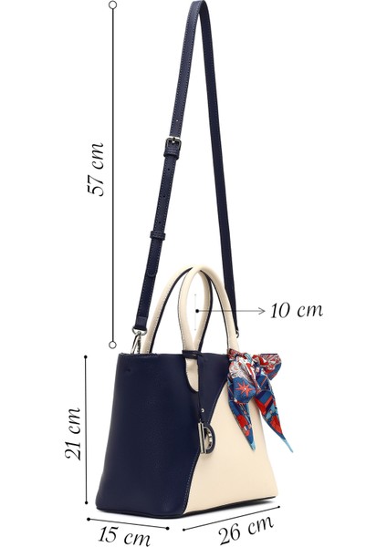 Kadın Lacivert Uzun Askılı Aksesuarlı Kol Çantası 25SBD250818 fiyatları