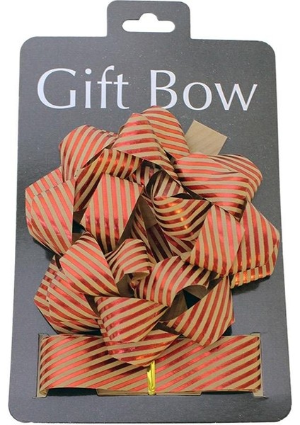 Hediye Paketleme Seti Kağıt Fiyonk ve Kurdele Kırmızı-Kraft Çizgili 2'li fiyatları