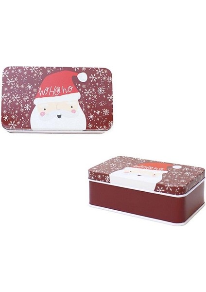 Yılbaşı Temalı Mini Dikdörtgen Teneke Kutu Noel Baba Desenli Bordo 11 cm fiyatları