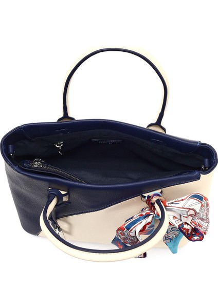 Kadın Lacivert Uzun Askılı Aksesuarlı Kol Çantası 25SBD250818