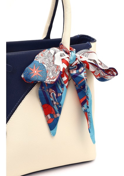 Kadın Lacivert Uzun Askılı Aksesuarlı Kol Çantası 25SBD250818