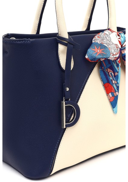 Kadın Lacivert Uzun Askılı Aksesuarlı Kol Çantası 25SBD250818