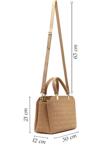 Kadın Kahverengi Uzun Askılı Baskılı Kol Çantası 25SBD201226 fiyatları