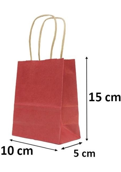 Karton Çanta Alışveriş Çantası Hediye Çantası Kırmızı 10X15 cm 12'li fiyatları