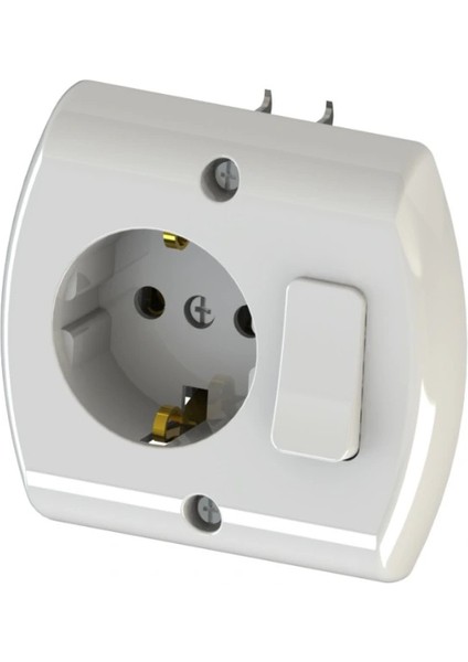 Nead Anahtarlı Topraklı Priz Beyaz (Mobilya Prizi)