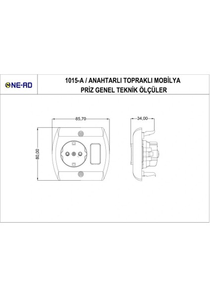 Nead Anahtarlı Topraklı Priz Beyaz (Mobilya Prizi) fırsatları