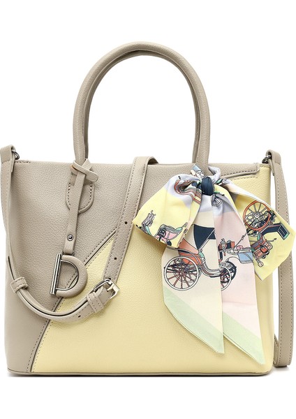 Kadın Gri Uzun Askılı Aksesuarlı Kol Çantası 25SBD250818