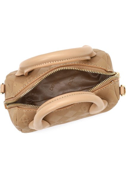 Kadın Kahverengi Uzun Askılı Baskılı Mini Çapraz Çanta 25SBD200226