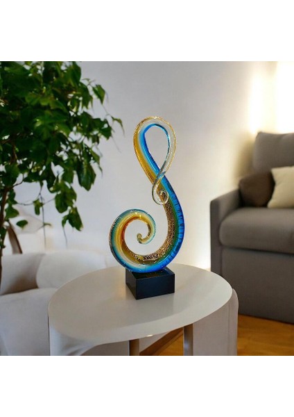 Kristal Cam Sol Anahtarı Dekor 15X33CM