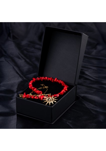 Kırmızı Mercan Doğal Taş Kadın Kolye modelleri