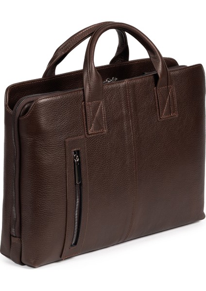 Grandora %100 Hakiki Deri 15.6 Inç Laptop Evrak Çantası – 3 Bölmeli, Havuz Fermuarlı fırsatları